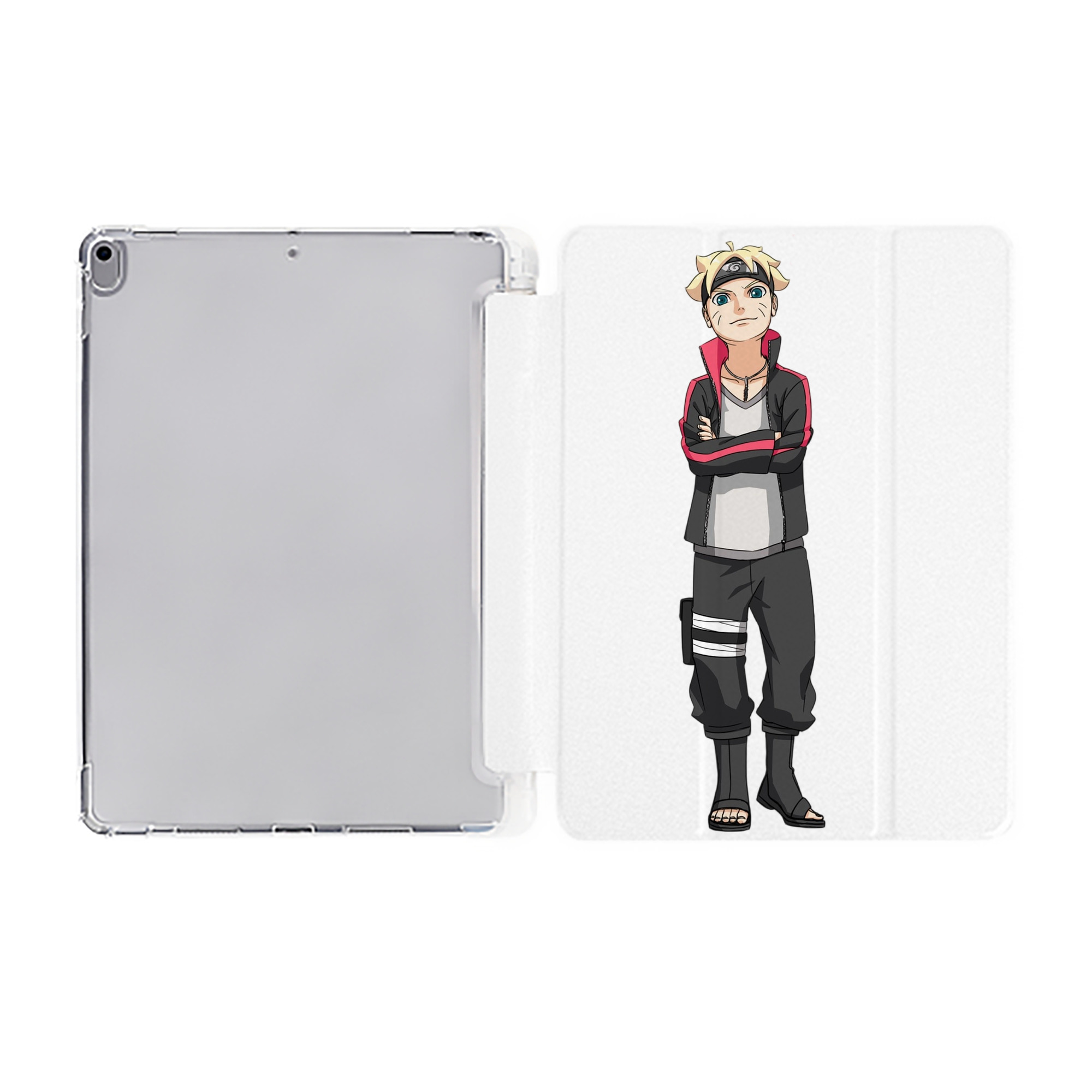 （画像用） NARUTO -ナルト- うずまき ボルト Uzumaki Boruto IPad ケース ペン収納付き 三つ折りスタンド PUレザー×シリコン 対応機種9.5/10.5/10.9インチ